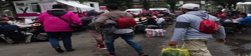 Llegan mil 049 migrantes a albergue del estadio Palillo en CDMX