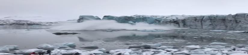 Turistas huyen tras el colapso de un enorme glaciar en Islandia(VIDEO)