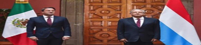 AMLO recibe al primer ministro de Luxemburgo en Palacio Nacional