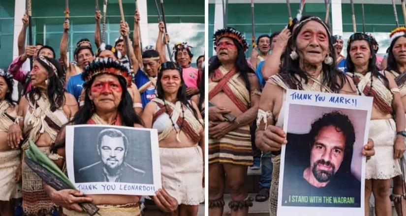 Leonardo DiCaprio y Mark Ruffalo muestran apoyo al pueblo de los Waorani
