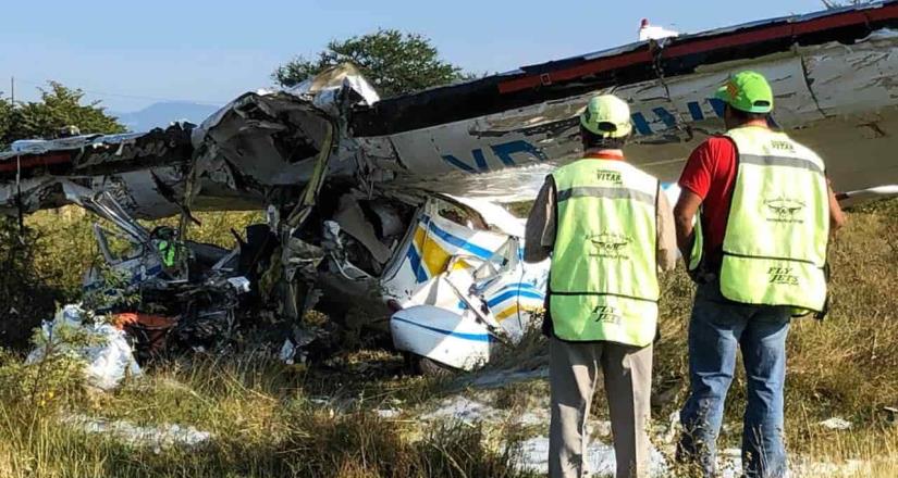 Se desploma avioneta en Temixco, Morelos; fallecen dos tripulantes