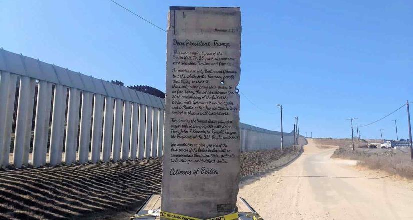 Ciudadanos alemanes mandan un tramo del muro de Berlín a la frontera con Tijuana