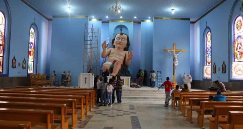 Instalan niño Dios de más de 6 metros en Zóquite, Zacatecas