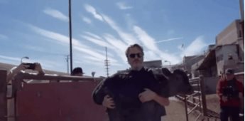 Joaquin Phoenix salva a una vaca y su cría del matadero