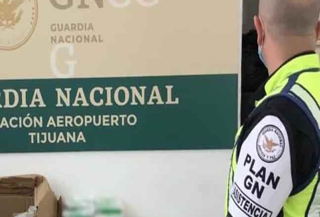 Guardia nacional intercepta envío con medicamento controlado en el aeropuerto de Tijuana