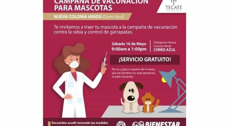 Invita centro antirrábico del ayuntamiento de Tecate a campaña de vacunación