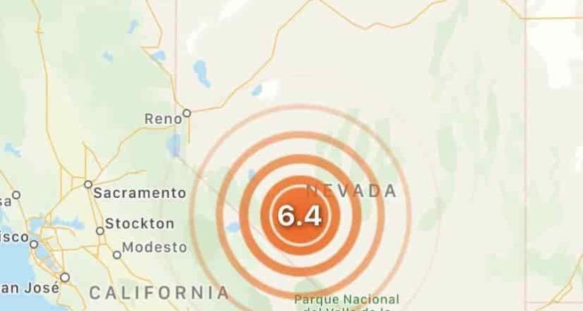 Sismo de 6.5 de magnitud sacude Nevada