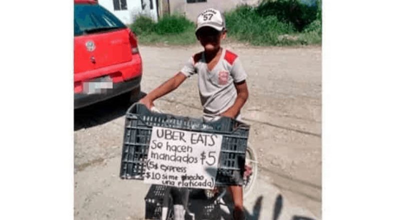 Niño se hace viral por hacer mandados a 5 pesos