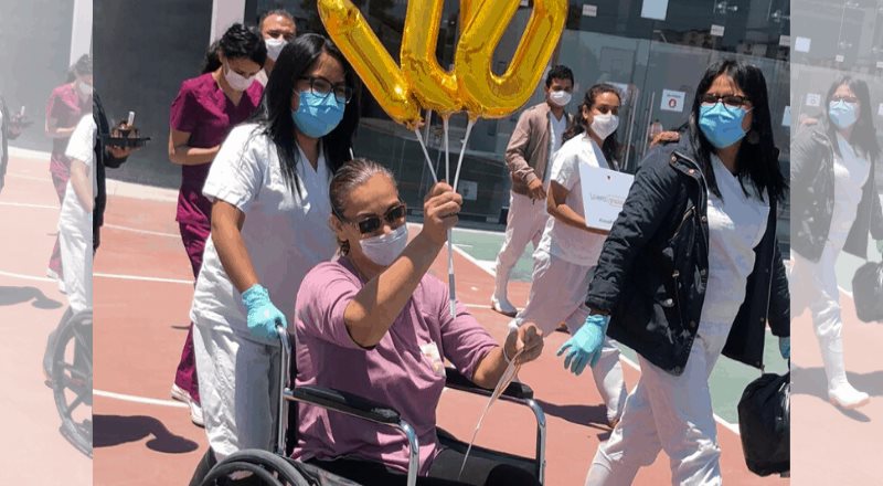 Egresa paciente número 100 del hospital auxilia COVID de Zonkeys de Tijuana