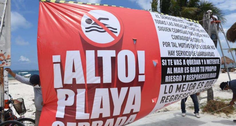 Alerta gobierno de Puerto Morelos sobre el riesgo de acudir a las playas