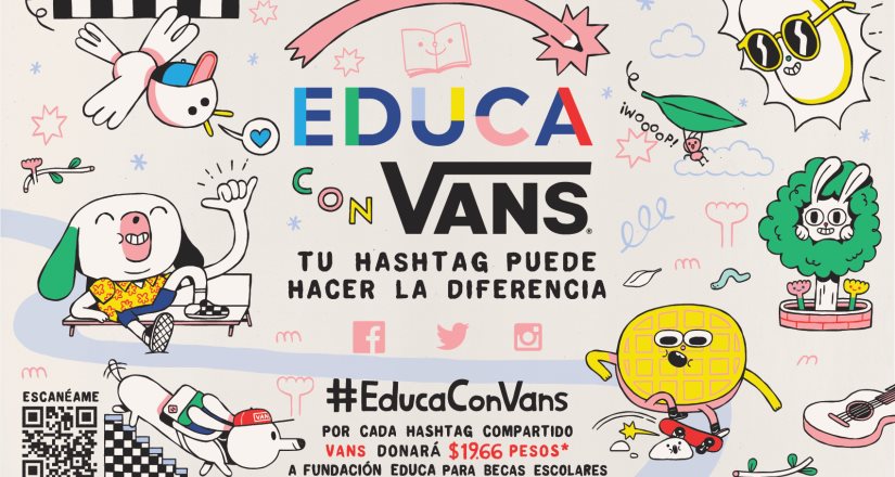 “Educa con Vans” donará un millón de pesos para apoyar a los niños y niñas de educación básica