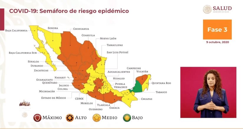 QR regresa al color amarillo en el Semáforo Epidemiológico Regional.