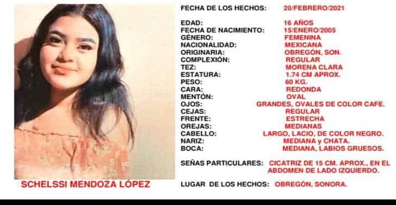 Activan Alerta Amber para la menor desaparecida en Sonora.