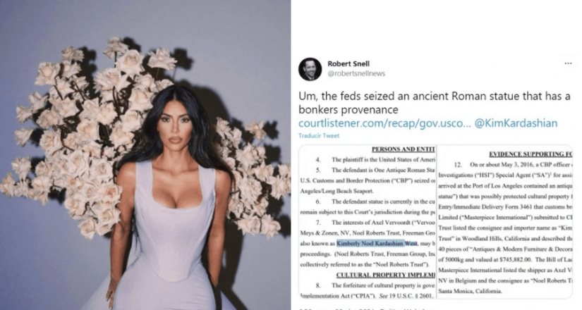 Kim Kardashian, en problemas por comprar arte saqueado de Italia