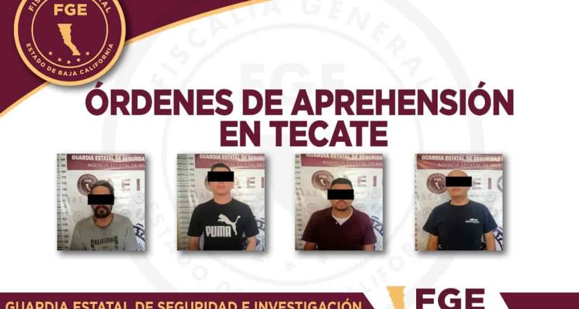 Cumplimenta Fiscalía General del Estado cuatro órdenes de aprehensión en Tecate
