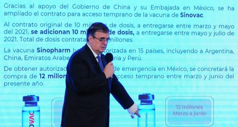 México participará en fase III de nueva vacuna china: Ebrard