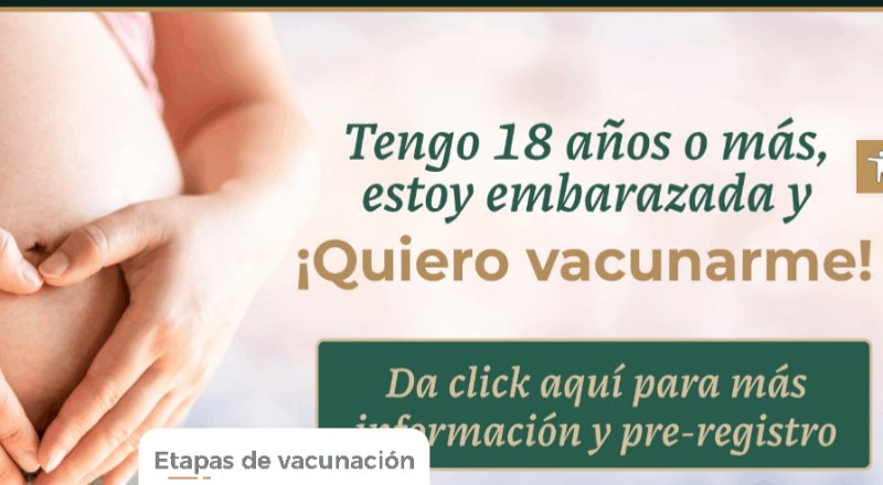 Se habilita página de registro para vacunación de mujeres embarazadas