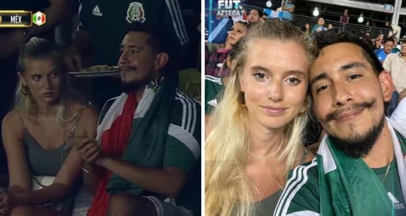 Pareja en partido México vs Guatemala se vuelve viral