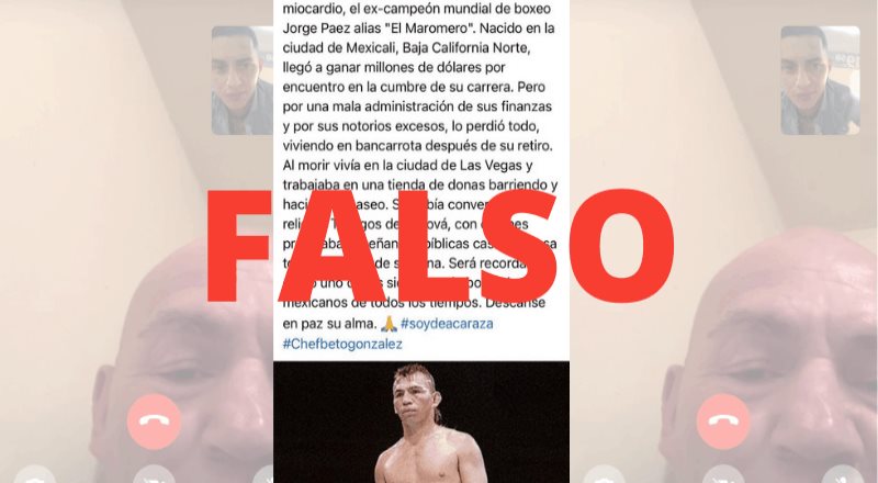 El boxeador y actor, JorgeEl Maromero Paéz, continúa con vida, su hijo lo confirmó tras videollamada