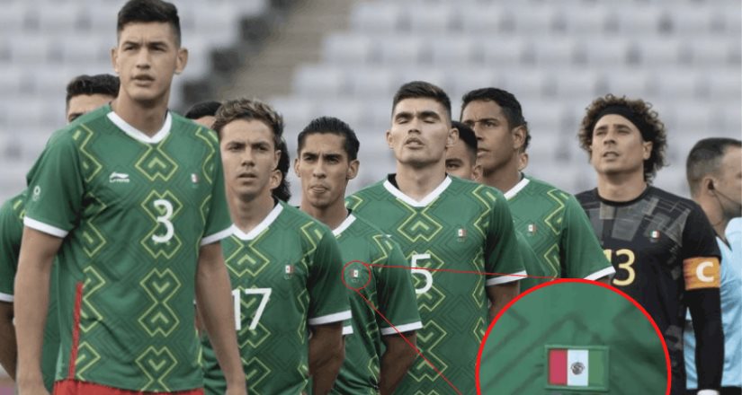 Tri Olímpico con error en uniforme, bordan bandera de México al revés