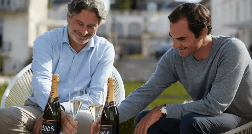 La grandeza del Champagne y de sus procesos vista a través de los ojos del triunfador Roger Federer
