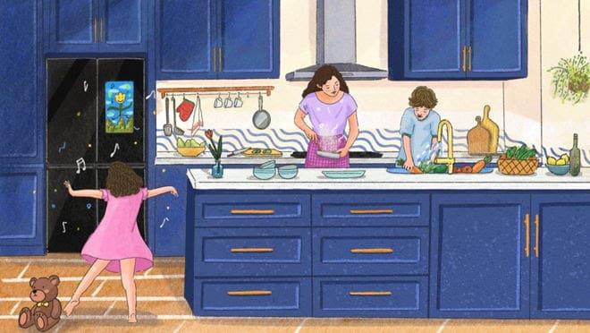 Descubre las 4 funciones de Family Hub que transforman el tiempo en la cocina en momentos de placer
