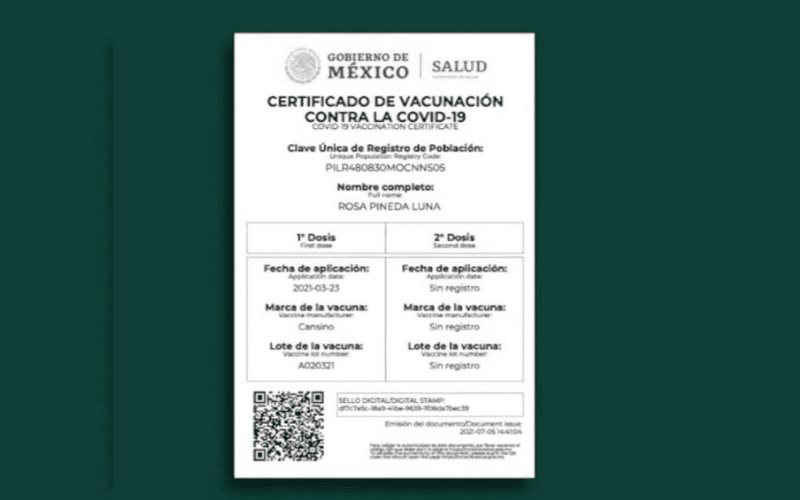 Se dan detalles respecto a los certificados de vacunación y su validez para cruzar a EE.UU.