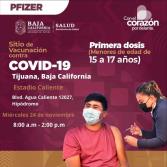 Continúa Vacunación Masiva para menores de entre 15 y 17 años en Baja California