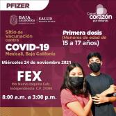 Continúa Vacunación Masiva para menores de entre 15 y 17 años en Baja California
