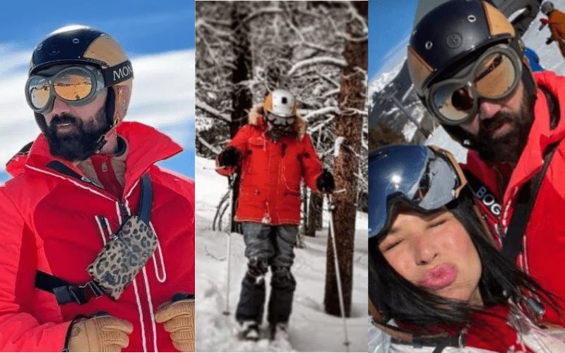 Alejandro Fernández demuestra sus habilidades para esquiar