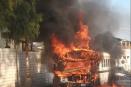Incendian Calafia de transporte publico en colonia Ejido Matamoros