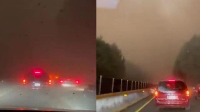 Reportan tormenta de arena en la autopista México – Cuernavaca