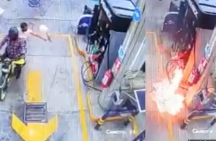 Bomba molotov fue lanzada en una gasolinera en Uruapan, Michoacán