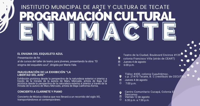 IMACTE invita a actividades culturales de agosto 2022