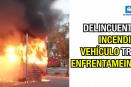 Delincuentes incendian vehículo tras enfrentamiento