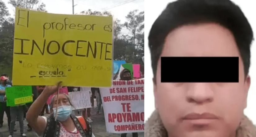 Habitantes se manifiestan para exigir la liberación de profesor acusado de abuso sexual en San Felipe del Progreso