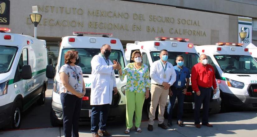 Se integran siete nuevas ambulancias al servicio de traslados del IMSS Baja California