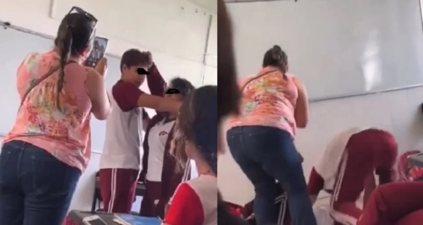 Alumna golpea a su compañero y a su profesora en salón de clases esto en Nayarit