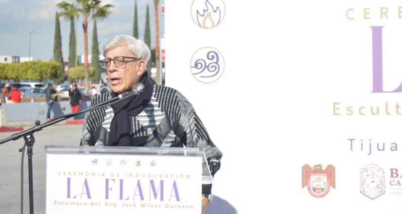 Inaugura Tijuana Innovadora escultura “La Flama” en Jardín del Recuerdo