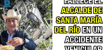 Fallece el alcalde de Santa María del Río en un accidente vehicular.