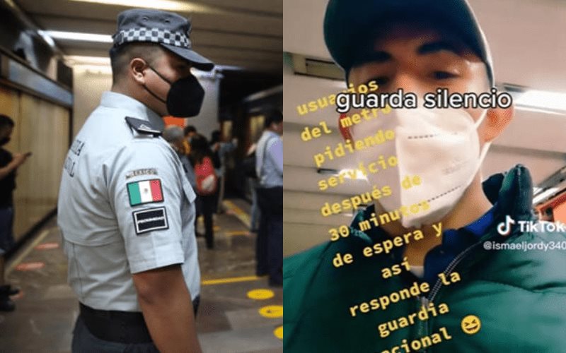 Pendejo ¿Qué tiene tu cabeza?: Guardia Nacional insulta y calla a usuario del Metro que le pedía ayuda