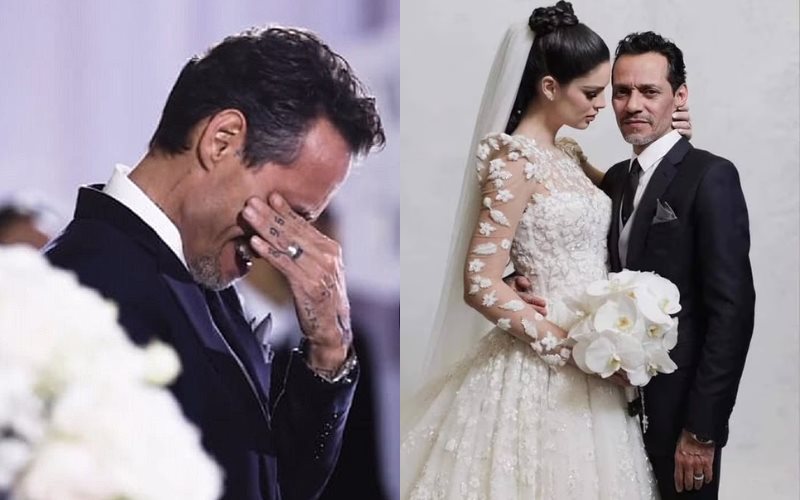 Marc Anthony no pudo evitar llorar al ver a Nadia Ferreira vestida de novia