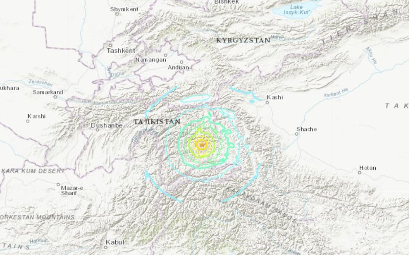 Sismo de magnitud 6.8 sacude el este de Tayikistán