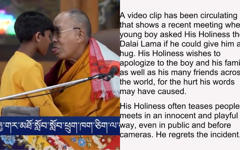 Dalai Lama se disculpa por besar a niño en la boca y pedirle chuparle su lengua