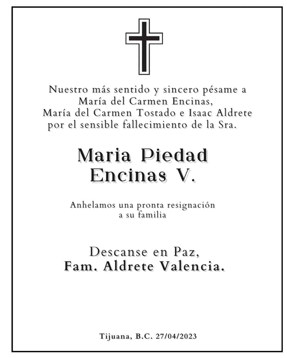 Maria Piedad Encinas V.