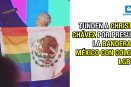 Tunden a Christian Chávez por presumir la bandera de México con colores LGBTQ+.