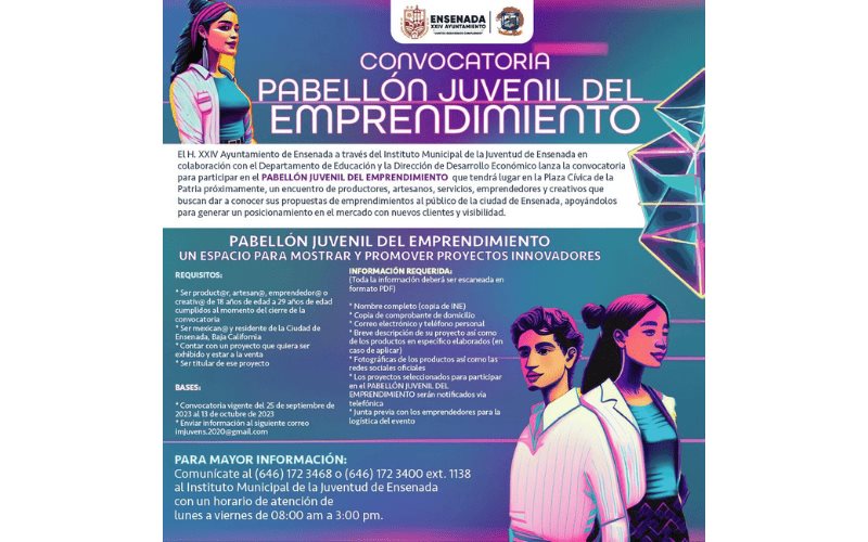 Convoca Gobierno de Ensenada a participar en el Pabellón Juvenil del Emprendimiento
