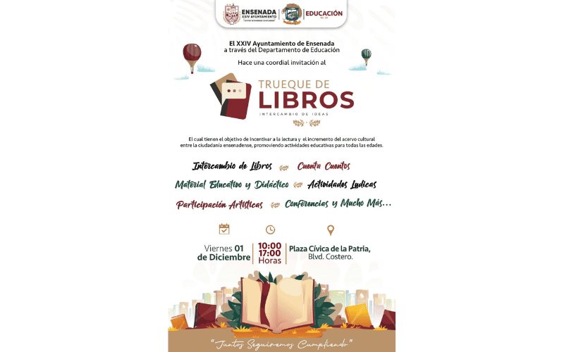 Invita Educación Municipal al tradicional "Trueque de Libros" en la Plaza Cívica de la Patria