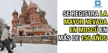 Se registra la mayor nevada en Moscú en más de 150 años.