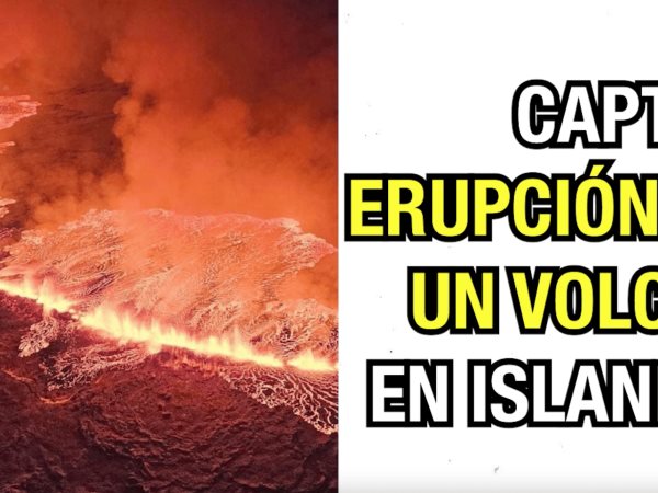 Captan erupción de un volcán en Islandia.